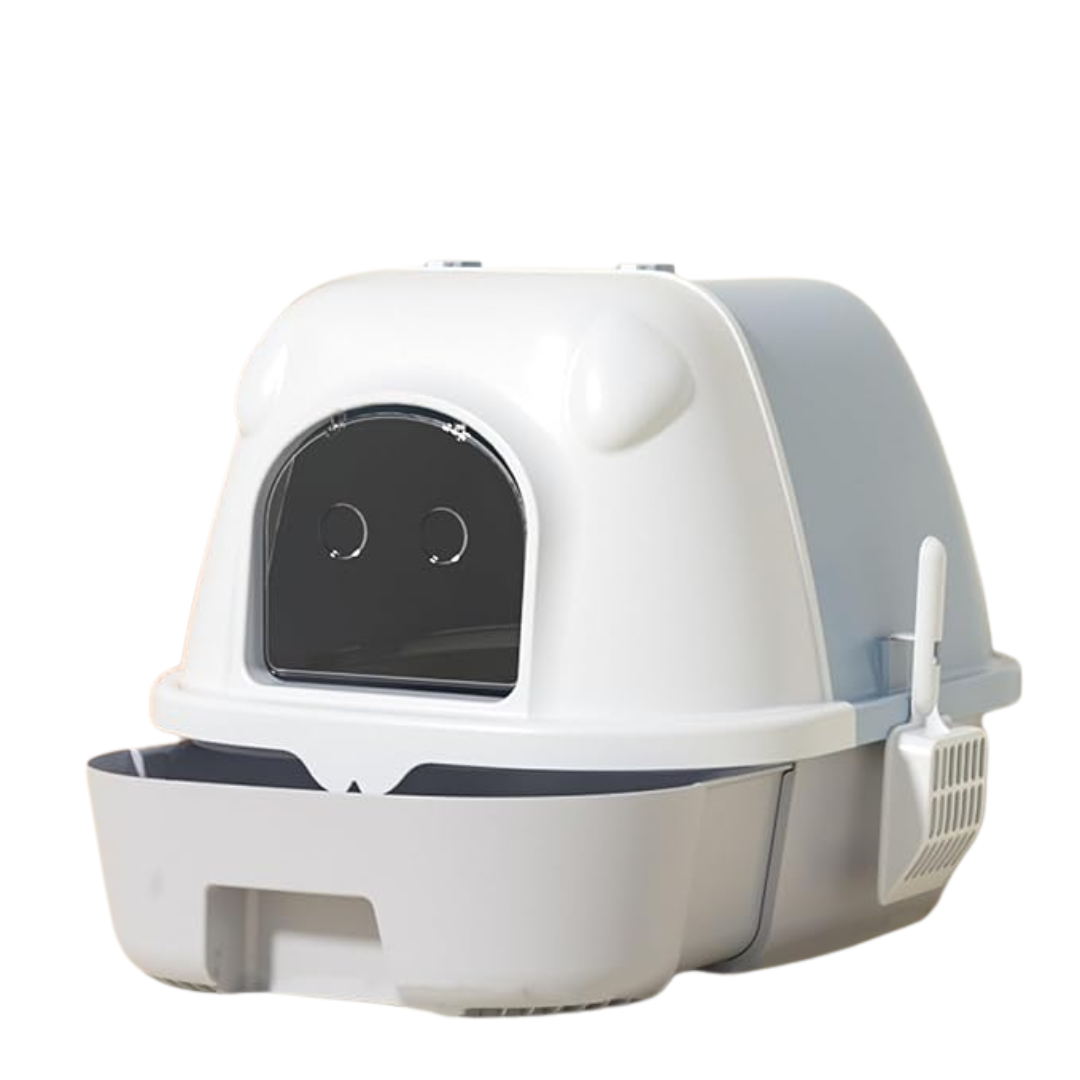 Lettiera per Gatti Chiusa con Cassetto – Facile da Pulire, con Paletta, Filtro Anti-Odori e Maniglia – Giocattolo Interattivo in Regalo!
