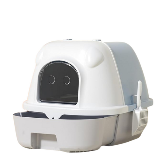Lettiera per Gatti Chiusa con Cassetto – Facile da Pulire, con Paletta, Filtro Anti-Odori e Maniglia – Giocattolo Interattivo in Regalo!